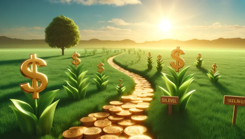 A realistic landscape image symbolizing salary and financial growth.
