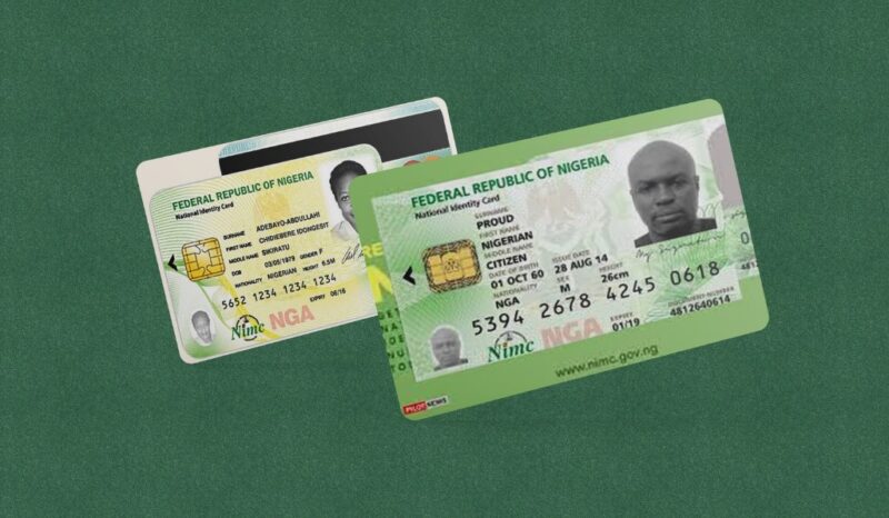 Nigerian ID cards on a green background