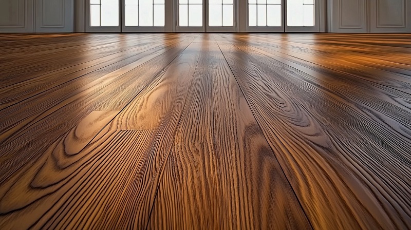 Glossy African hardwood with natural grain patterns