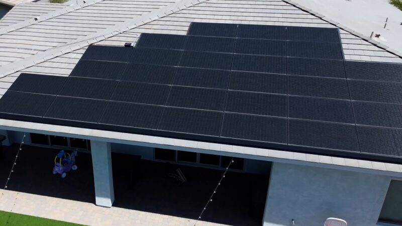 Solar panels on the roof